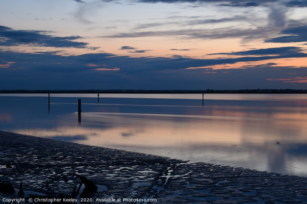 Sunset over Breydon Water Picture Board by Christopher Keeley