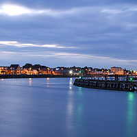 Buy canvas prints of Gorleston harbour at night by Christopher Keeley