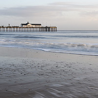 Buy canvas prints of Southwold pier and beach by Christopher Keeley