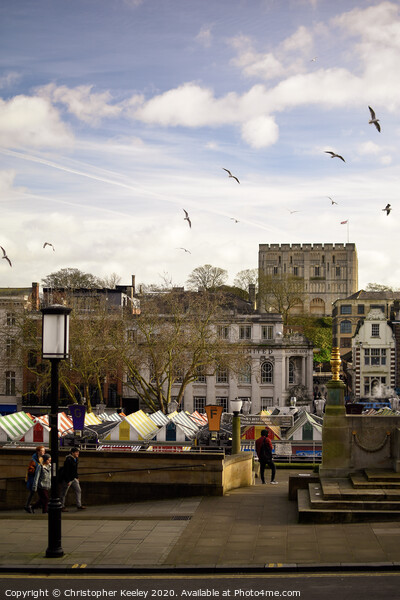Norwich Market and Castle Picture Board by Christopher Keeley