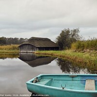 Buy canvas prints of Hickling Broad boat houses by Christopher Keeley