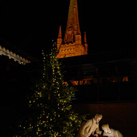 Buy canvas prints of Norwich Cathedral at Christmas  by Christopher Keeley