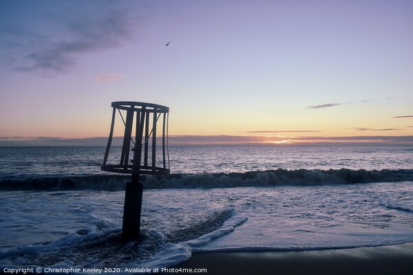 Sunrise at Gorleston beach Picture Board by Christopher Keeley