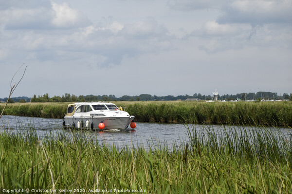 Boat on the Norfolk Broads Picture Board by Christopher Keeley
