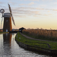 Buy canvas prints of Sunset over Horsey Windpump by Christopher Keeley