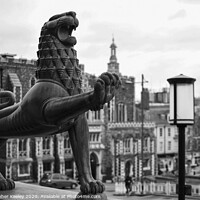 Buy canvas prints of Norwich City Hall lion and Guildhall by Christopher Keeley