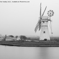Buy canvas prints of Monochrome Thurne Mill by Christopher Keeley