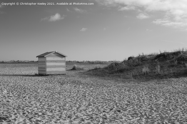 Black and white Great Yarmouth beach huts, Norfolk Picture Board by Christopher Keeley