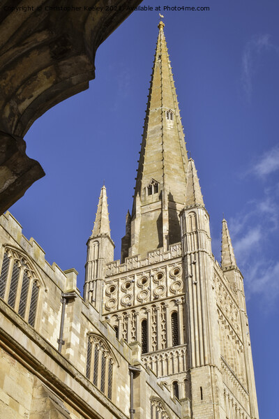Norwich Cathedral spire Picture Board by Christopher Keeley