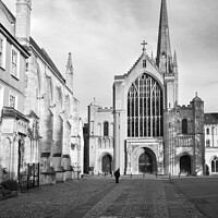 Buy canvas prints of Monochrome Norwich Cathedral by Christopher Keeley