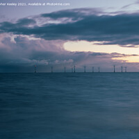 Buy canvas prints of Cloudy sunrise at Caister, Norfolk by Christopher Keeley