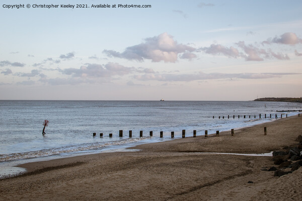 Evening at Gorleston beach Picture Board by Christopher Keeley