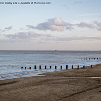 Buy canvas prints of Evening at Gorleston beach by Christopher Keeley