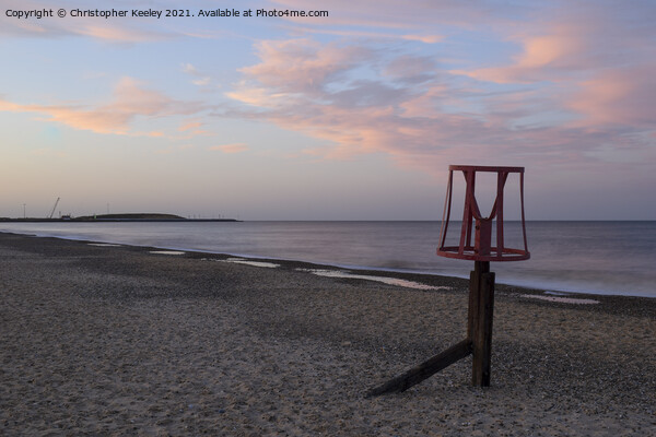 Gorleston beach at dusk Picture Board by Christopher Keeley