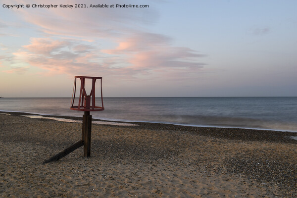 Gorleston beach dusk Picture Board by Christopher Keeley