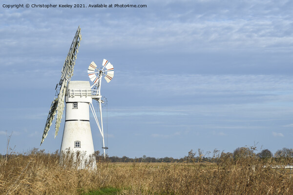Thurne Mill Norfolk Broads Picture Board by Christopher Keeley