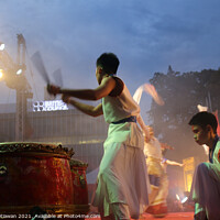 Buy canvas prints of Young drummer performer on a culture festival by Hanif Setiawan