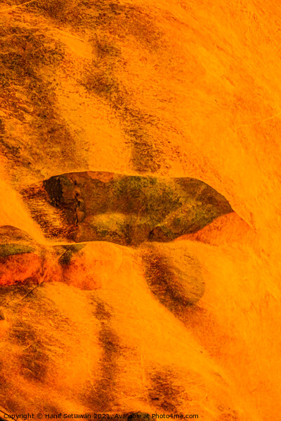 Cave painting on orange cave wall. Picture Board by Hanif Setiawan