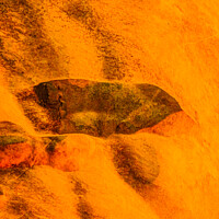 Buy canvas prints of Cave painting on orange cave wall. by Hanif Setiawan