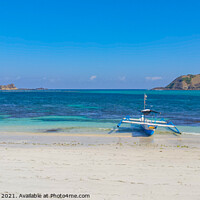 Buy canvas prints of Paradise lagoon beach with boat at Tanjung An. by Hanif Setiawan