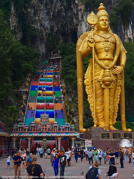 Lord Murugan and stairs at Batu Caves 3 Picture Board by Hanif Setiawan