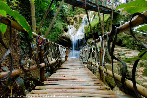 Bamboo bridge to Mudal waterfall Picture Board by Hanif Setiawan