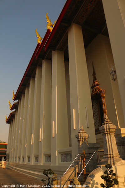Phra Ubosot Buddha hall with white columns. Picture Board by Hanif Setiawan