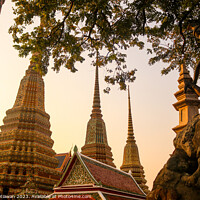 Buy canvas prints of Mosaic tiled Buddha stupas and an iron sculpture a by Hanif Setiawan