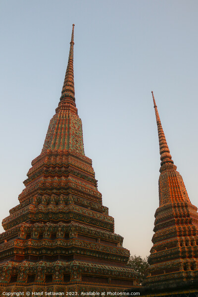 Two stupa against sky at Wat Pho Buddha temple 1 Picture Board by Hanif Setiawan