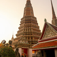 Buy canvas prints of Third entrance view to Phra Chedi Rai at Wat Pho by Hanif Setiawan