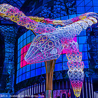 Buy canvas prints of snail steel sculpture in colorful Christmas light  by Hanif Setiawan