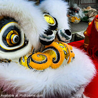 Buy canvas prints of White Chinese Dragon mask on a festival for CNY by Hanif Setiawan