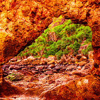 Buy canvas prints of rock archway on fire by Hanif Setiawan