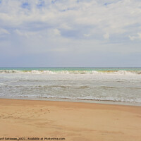 Buy canvas prints of Sand beach wavy sea and cloud sky 1c by Hanif Setiawan