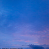 Buy canvas prints of Blue cloudscape with cirrus sky. by Hanif Setiawan