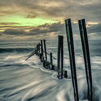 Buy canvas prints of Folkestone warren - Drama at the beach  by James Eastwell
