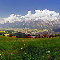 Buy canvas prints of Innsbruck and the Nordkette by Ranald Dods