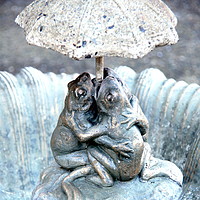 Buy canvas prints of Frog stature water fountain. by Dr.Oscar williams: PHD