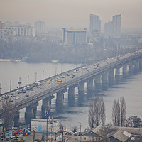 Buy canvas prints of  Bridge over the Dnieper river. by sergey filin