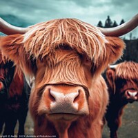 Buy canvas prints of A close up of a highland cow  by Paddy 