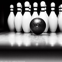 Buy canvas prints of 10 pin bowling, in black and white  by Paddy 