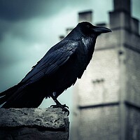 Buy canvas prints of A crow sitting on a ledge  by Paddy 
