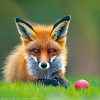 Buy canvas prints of A fox sitting in the grass by Paddy 