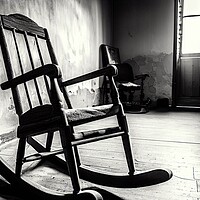 Buy canvas prints of A rocking chair , in the corner of a room  by Paddy 