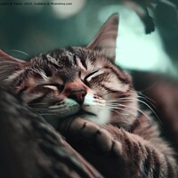 Buy canvas prints of A cat sleeping in a tree  by Paddy 