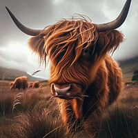 Buy canvas prints of A close up of a Highland cow  by Paddy 