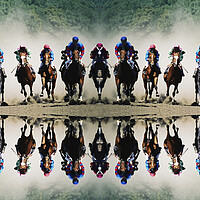 Buy canvas prints of Horse racing in Pyatigorsk. by Mikhail Pogosov