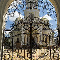 Buy canvas prints of Door of russian church in Nalchik city. by Mikhail Pogosov