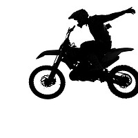 Buy canvas prints of Motorcircle rider silhouette by Mikhail Pogosov