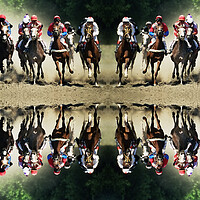 Buy canvas prints of Horse race in Pyatigorsk. by Mikhail Pogosov